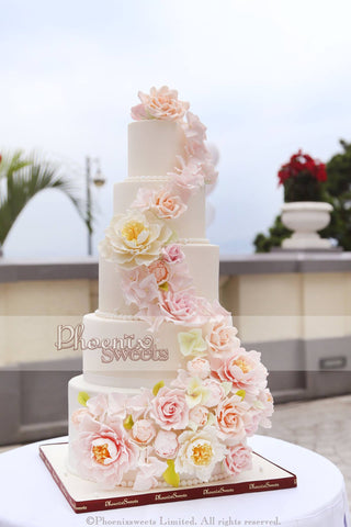 Phoenix Sweets Sugar Flower Wedding Cake