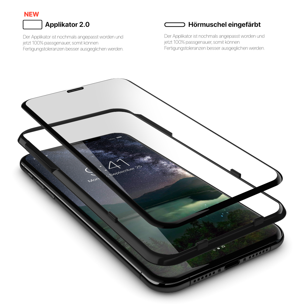 iPhone X / XS Displayschutz 2.0 4D Clear Notch - GLAZ Displayschutz
