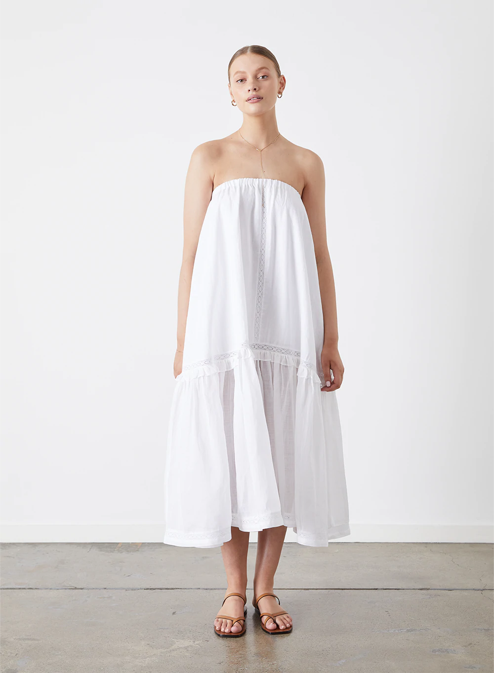 JOSLIN MAEVE RAMIE MAXI SKIRT - WHITE