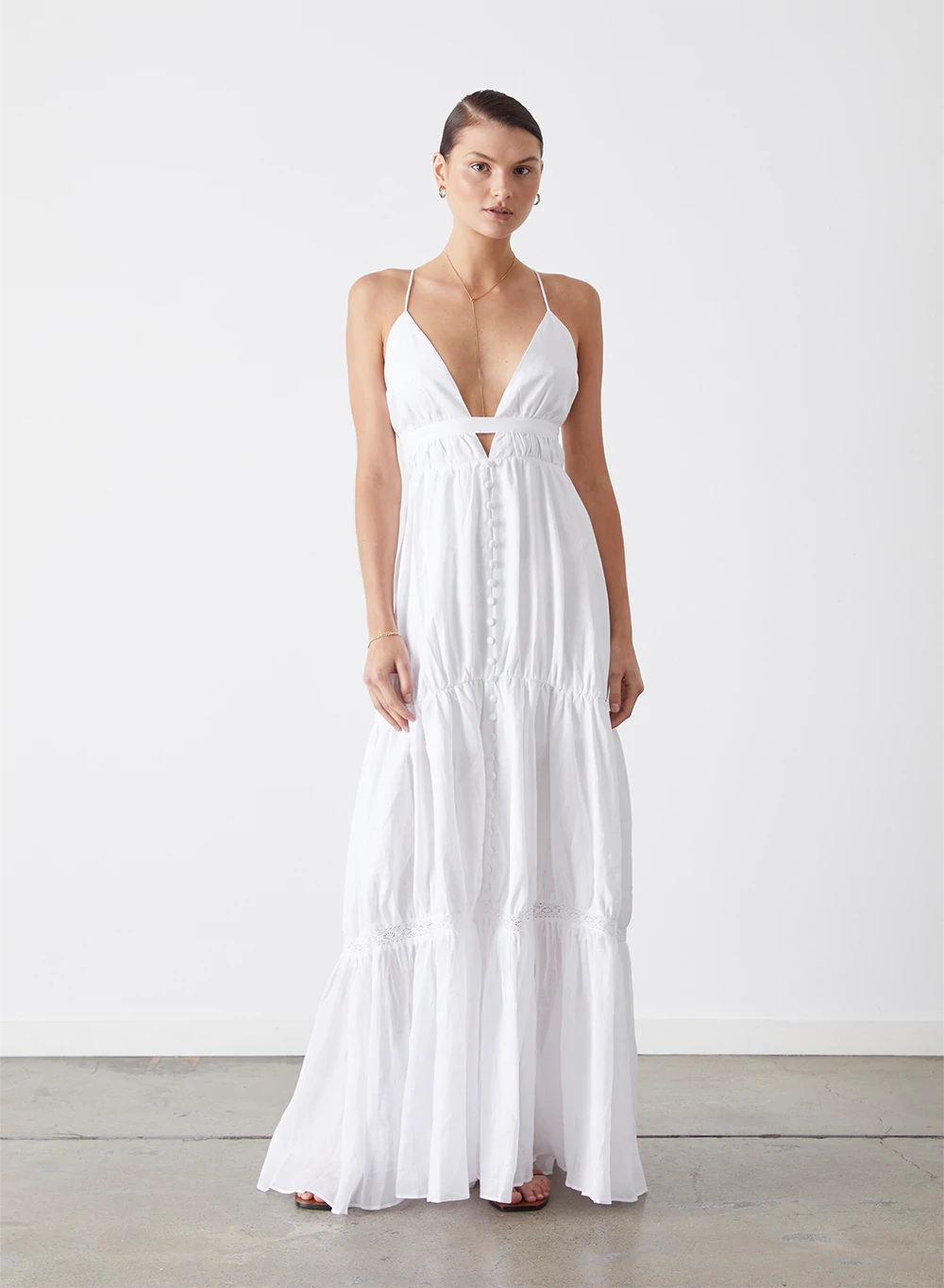 JOSLIN LIANA RAMIE MAXI DRESS - WHITE