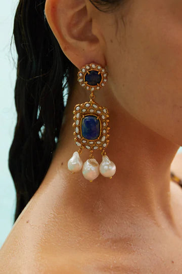 CHRISTIE NICOLAIDES CARLITA EARRINGS BLUE