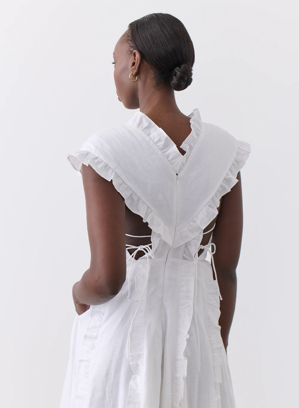 JOSLIN TAMARA MIDI DRESS - WHITE