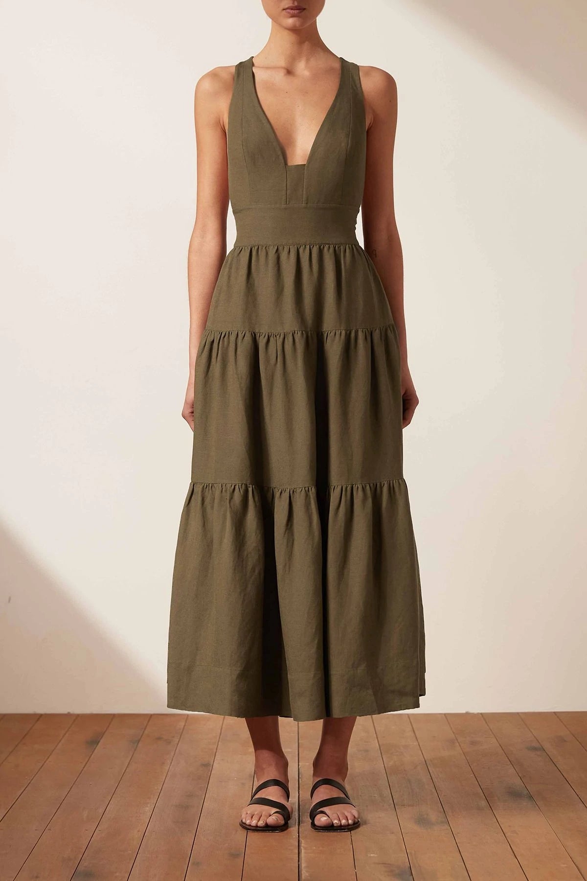 SHONA JOY JULIANA MIDI DRESS - FOREST