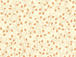 Metals collection leaf vine with metallic accents copper on cream