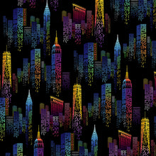 Load image into Gallery viewer, City Lights One Of A Kind Black Cotton from Whistler Studios and Windham Fabrics
