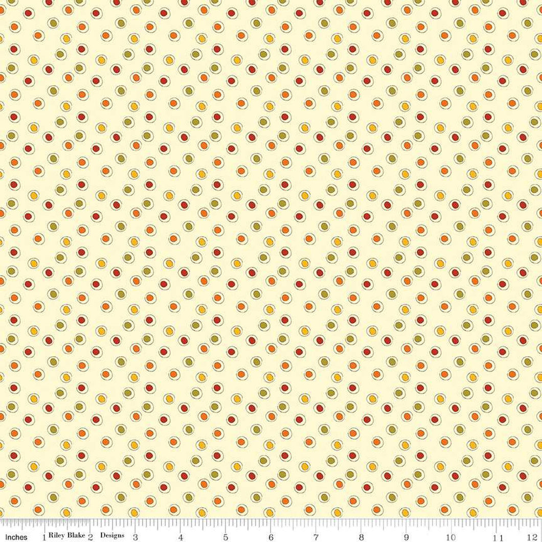 Awesome Autumn by Riley Blake Dots Cream from Sandy Gervais