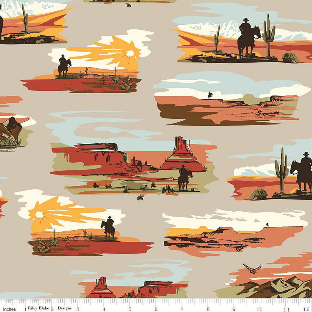 Go West with John Wayne Gray colorway by the yard from Riley Blake Designs