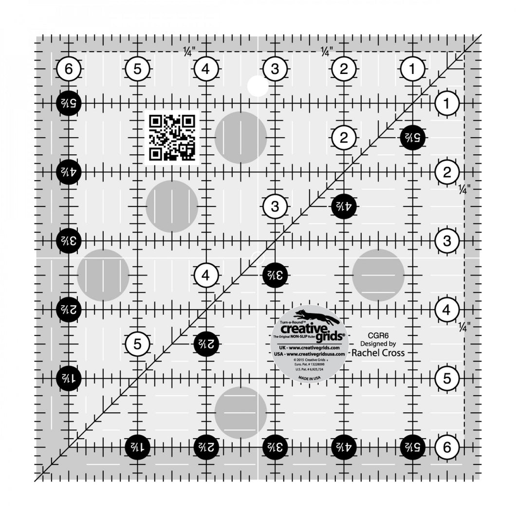 Creative Grids 6-1/2 inch square ruler CGR6