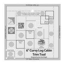 Load image into Gallery viewer, Creative Grids Curvy Log Cabin Trim Tool 6 inch Finished Blocks Quilt Ruler CGRJAW6
