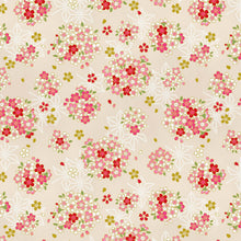 Load image into Gallery viewer, Cosmo floating flowers and sashiko look background sakura or cherry blossom
