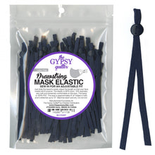 Load image into Gallery viewer, Drawstring Mask Elastic Navy 60 piece latex free
