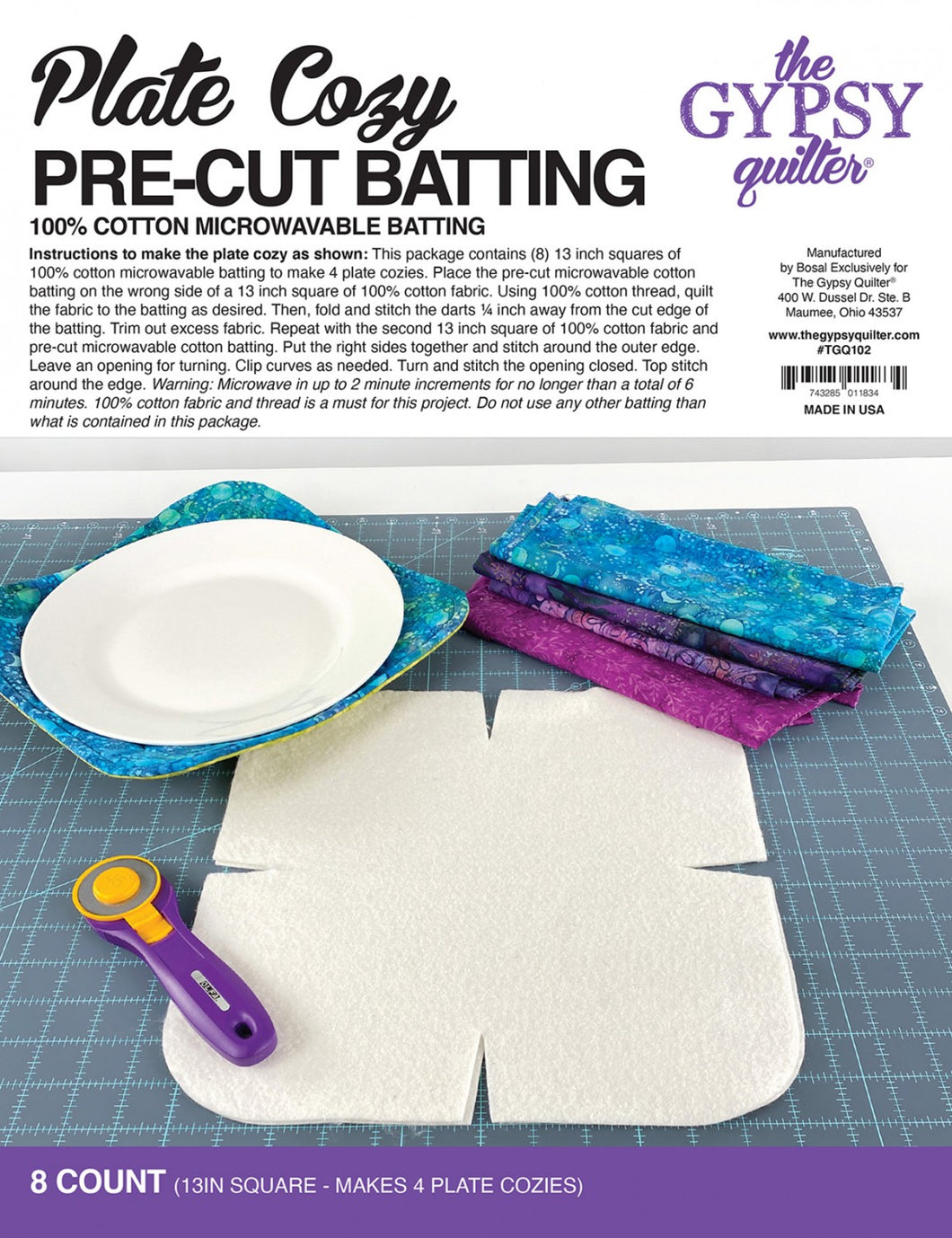 Plate Cozy Pre Cut Batting 8 pieces