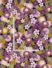Load image into Gallery viewer, Packed Japanese purple floral by Chong-A Hwang from Timeless Treasures fabrics
