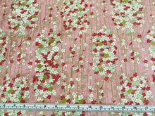 Load image into Gallery viewer, Quilt Gate Modern Metallic collection pink cherry blossoms
