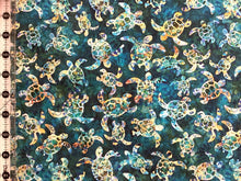 Load image into Gallery viewer, Pacifica Sea Turtles turquoise from Quilting Treasures by Dan Morris
