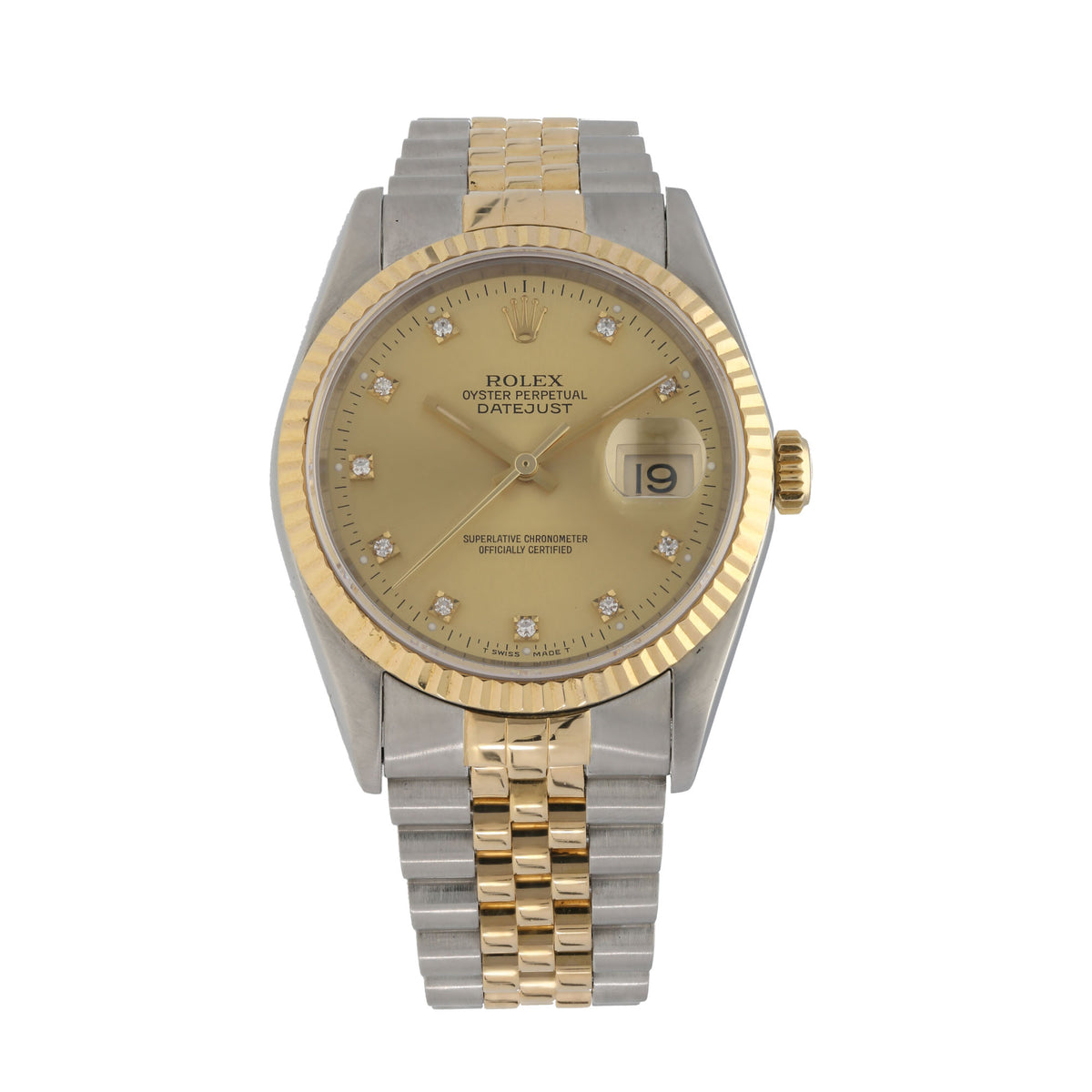 rolex datejust 36mm bi metal