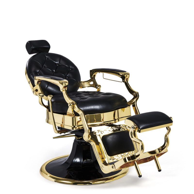 gold and black barber chair