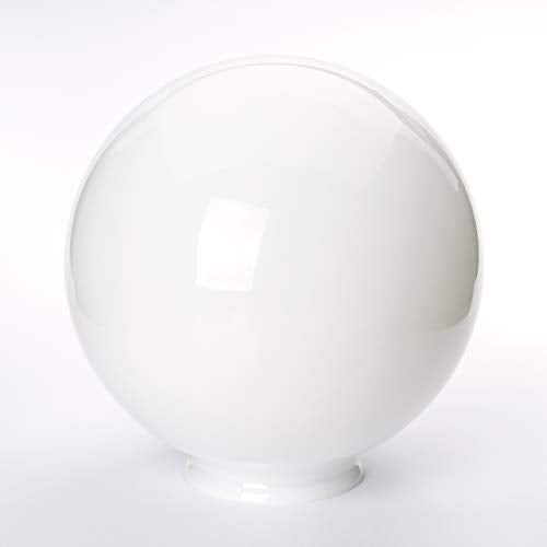 Glaskugel mit Loch viele Größen Lampenglas mit Griffrand Glasschirm Opal weiß glänzend Ersatzglas Schirm Glaskugel Kragenrand Kragen Ø 250mm 