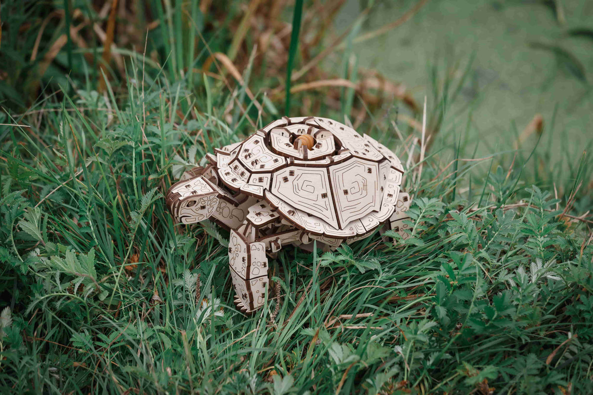 ROBOTIME 3D Wooden Puzzle Painting Wooden Puzzle-Turtle for Adults and Kids