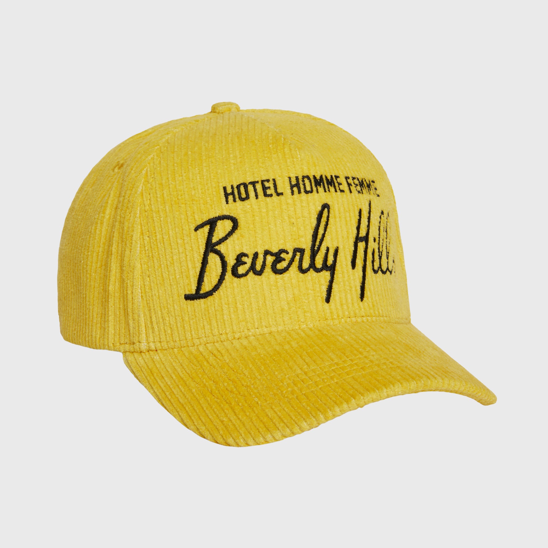 yellow corduroy cap