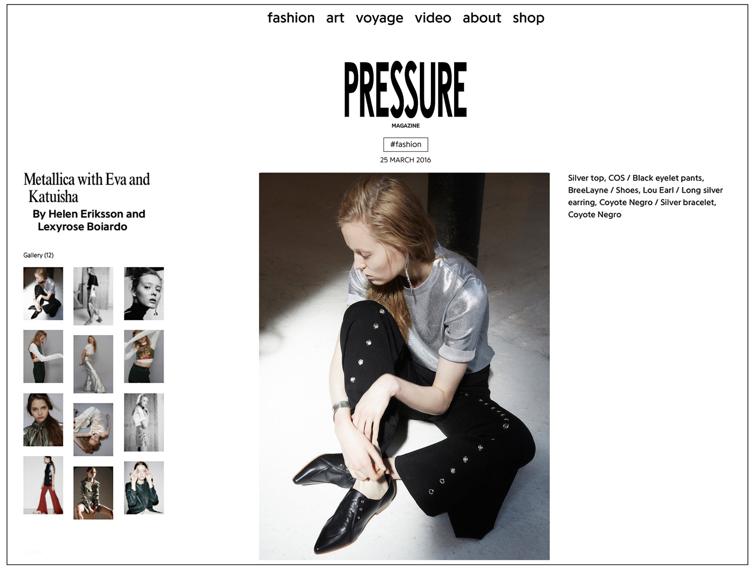 LOU.EARL Eleanor lace up oxford shoes featured in Pressure Paris Magazine fashion editorial.