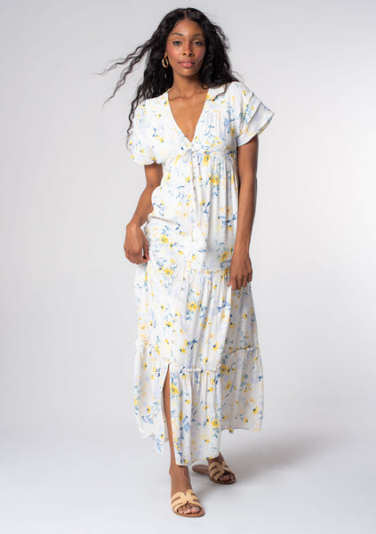 スノーブルー Dream floral long dress/her lip to | irai.co.id