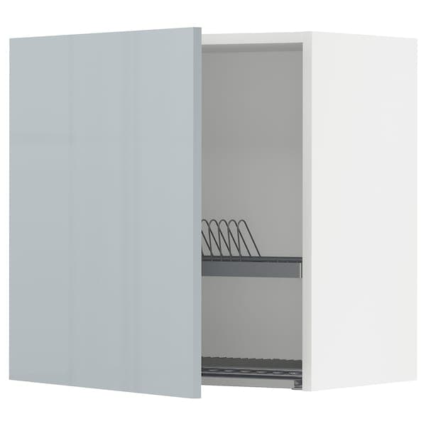 Isaac versneller Theseus METOD - Wall cabinet with dish drainer, white / Kallarp blue light gray, 60x60 cm | Maltashopper.com