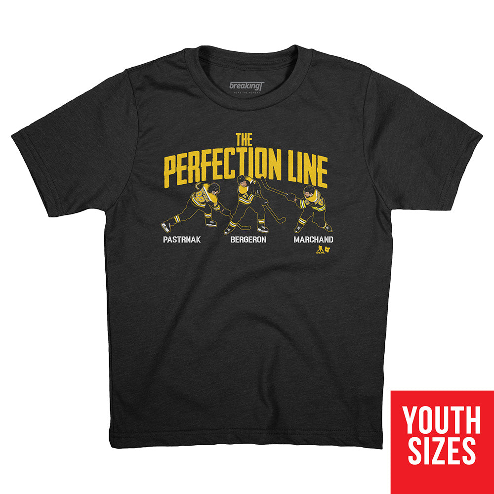 Pastrnak, Bergeron, & Marchand Perfection Line Shirt -NHLPA- BreakingT