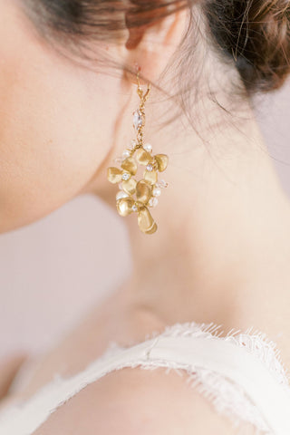 Bride wearing Joanna Bisley Designs bridal earrings