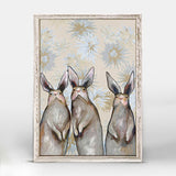Three Standing Rabbits Floral Mini Print 5" x 10"