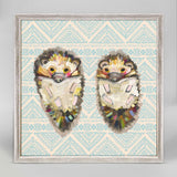 Hedgehog Love on Bohemian Pattern Mini Print 6" x 6"