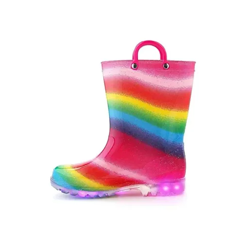 K KomForme Toddler Rain Boots Girls Shimmer Rain Boots for Kids 