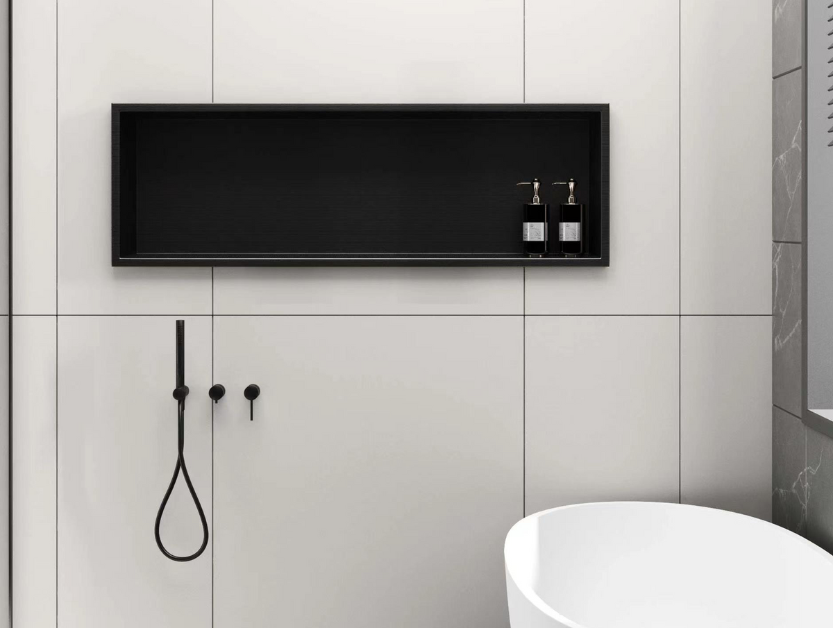 Pak om te zetten Nadruk Stuiteren Inbouwnis badkamer douche RVS mat zwart 30x60x10cm – SaniSupreme