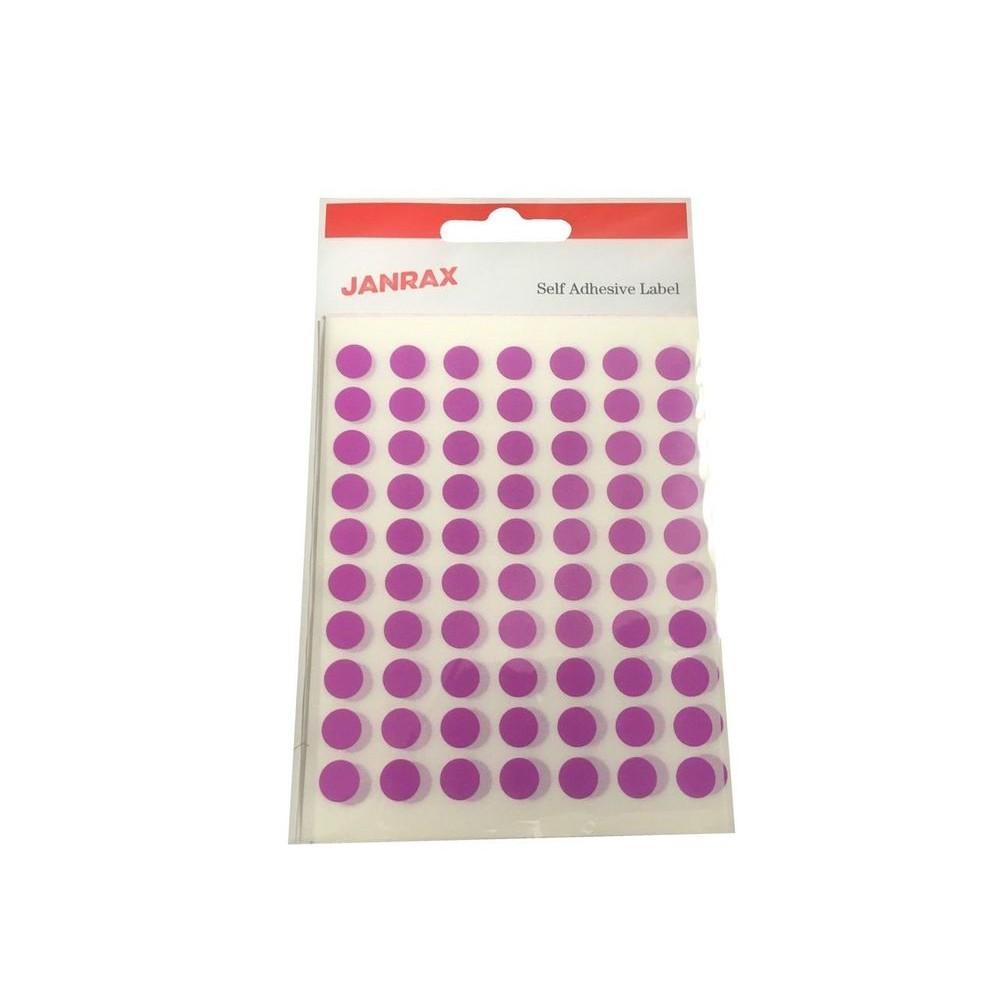 Pack of 560 Purple 8mm Self Adhesive Round Labels Stickers Circle 