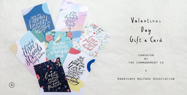 The Commandment Co valentines day card set collab with Handicaps Welfare Association Singapore