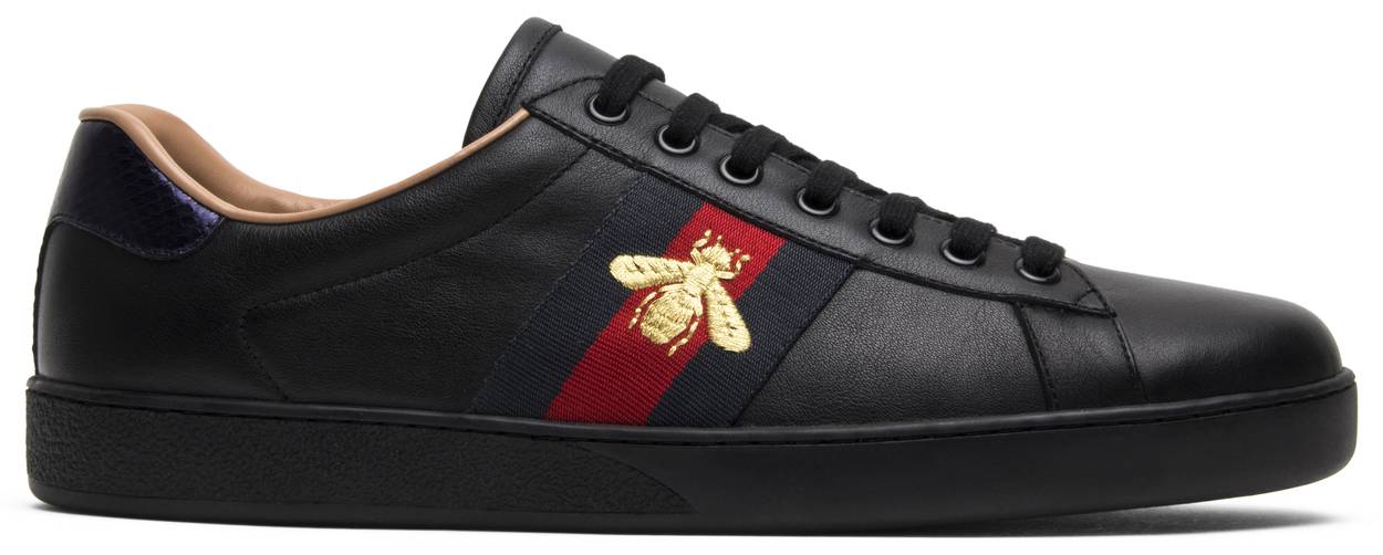 black gucci bee trainers