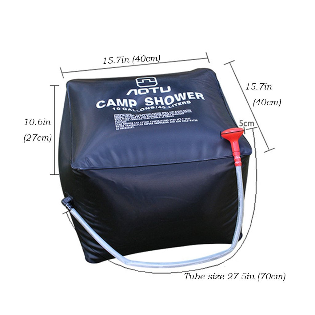 Solar Camping Shower Bag 10 gallons/40L Solar Heating Temperature