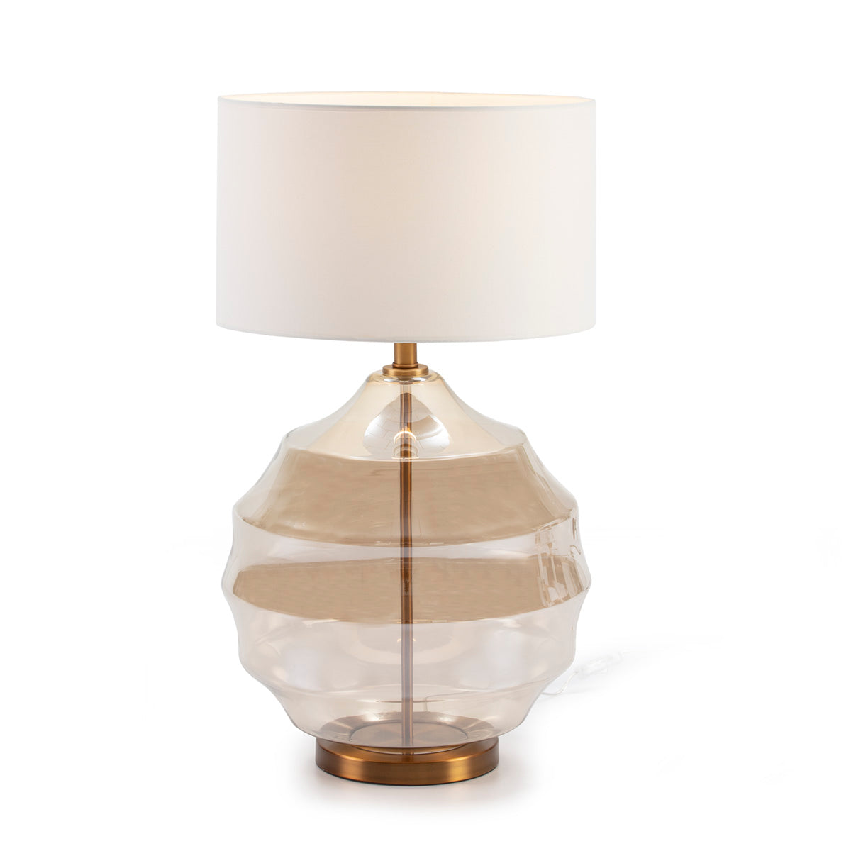 beton Berekening aardolie Amberkleurige glazen tafellamp – Forhaus - Design & Store