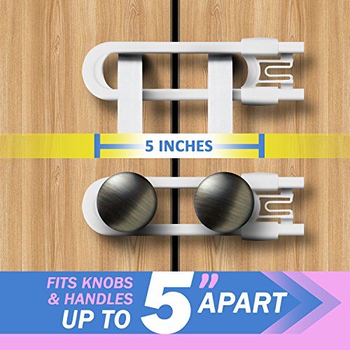 Child Safety Sliding Cabinet Locks 4 Pack Handles - Baby Proof Knobs & Doors 
