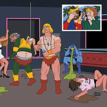 Greeting Card - Jim'll Paint It - He-Man on Sun, Sea & Suspicious Parents