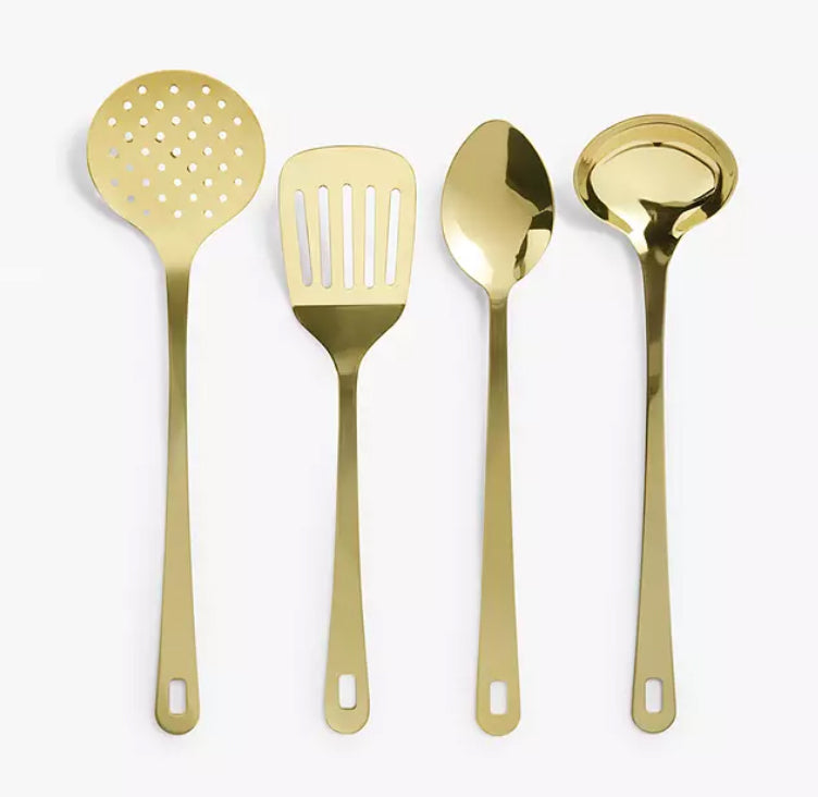 gold cooking utensil set