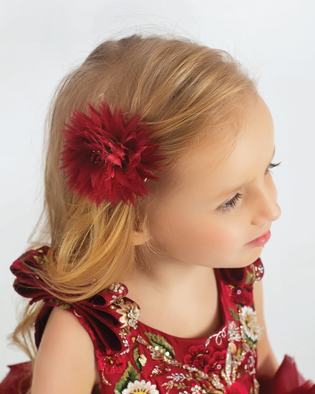 Plume (Red) | Handmade designer hair accessories by Maison Ava