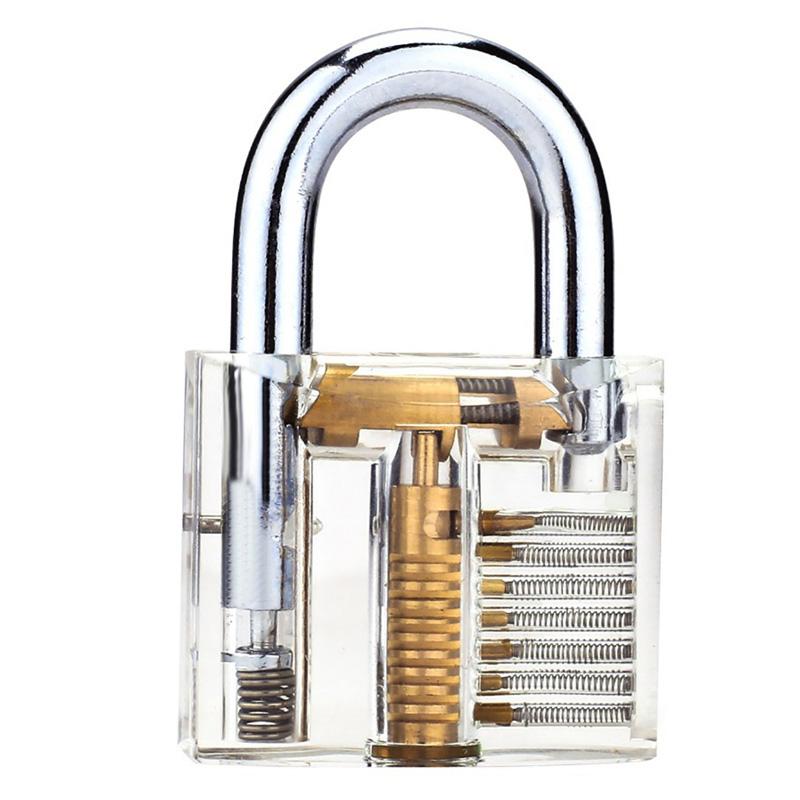 Transparent Lock Crescent Lock Blade Lock Set Practice Clear Doorlock Padlock 