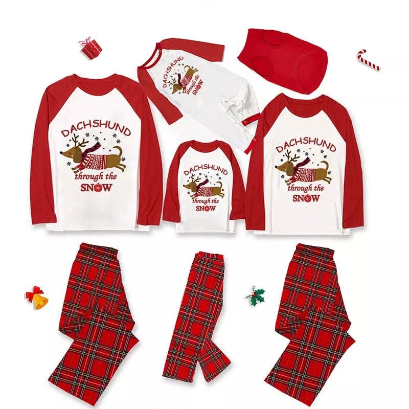 dachshund family christmas pajamas