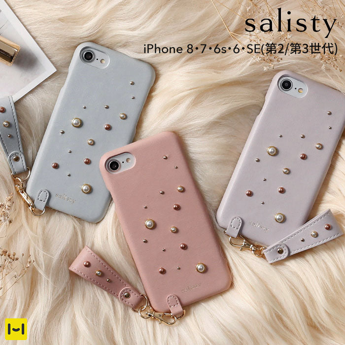 iPhone 8/7/6s/6/SE(第2/第3世代)】salisty(サリスティ) パールスタッズ ハードケース