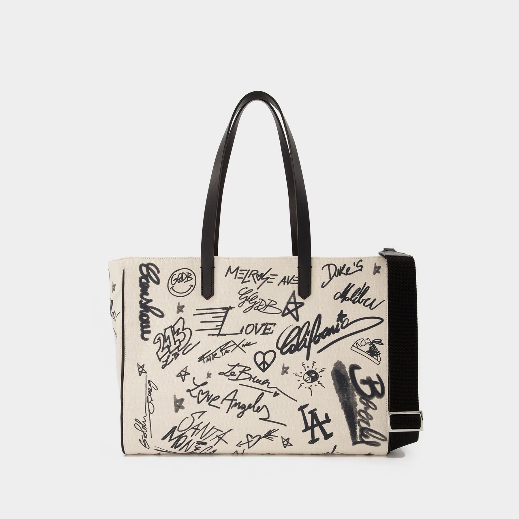 California Tote Bag - Golden Goose - White/Black - Leather