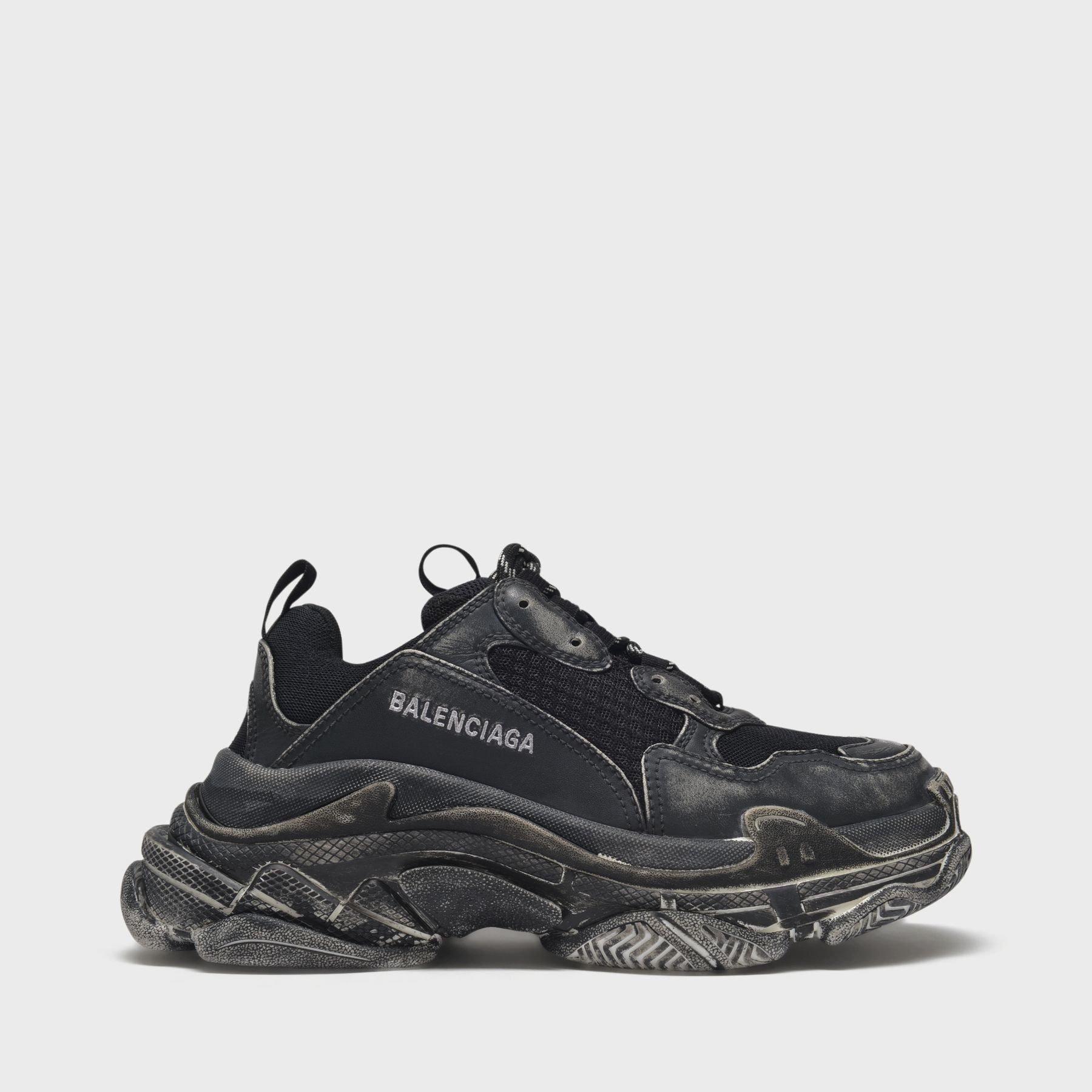 balenciaga triple s black mesh