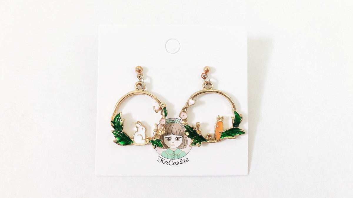 Alice In Wonderland Drop Earrings Alice Jewelry Wonderland Women's Earrings Rabbit Girls Earrings Rabbit Clock Bronze Charm Earrings AU