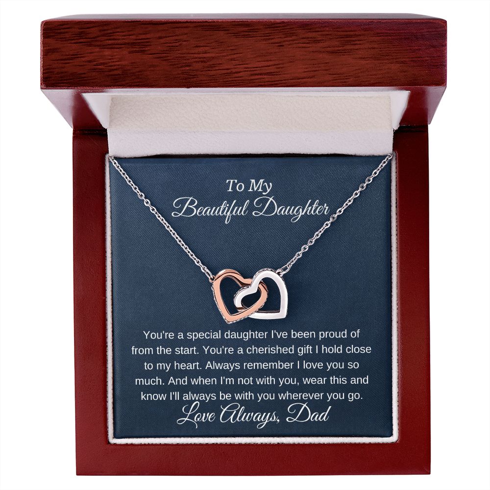To My Beautiful Daughter A Cherished Gift Personalized Pendant Necklace