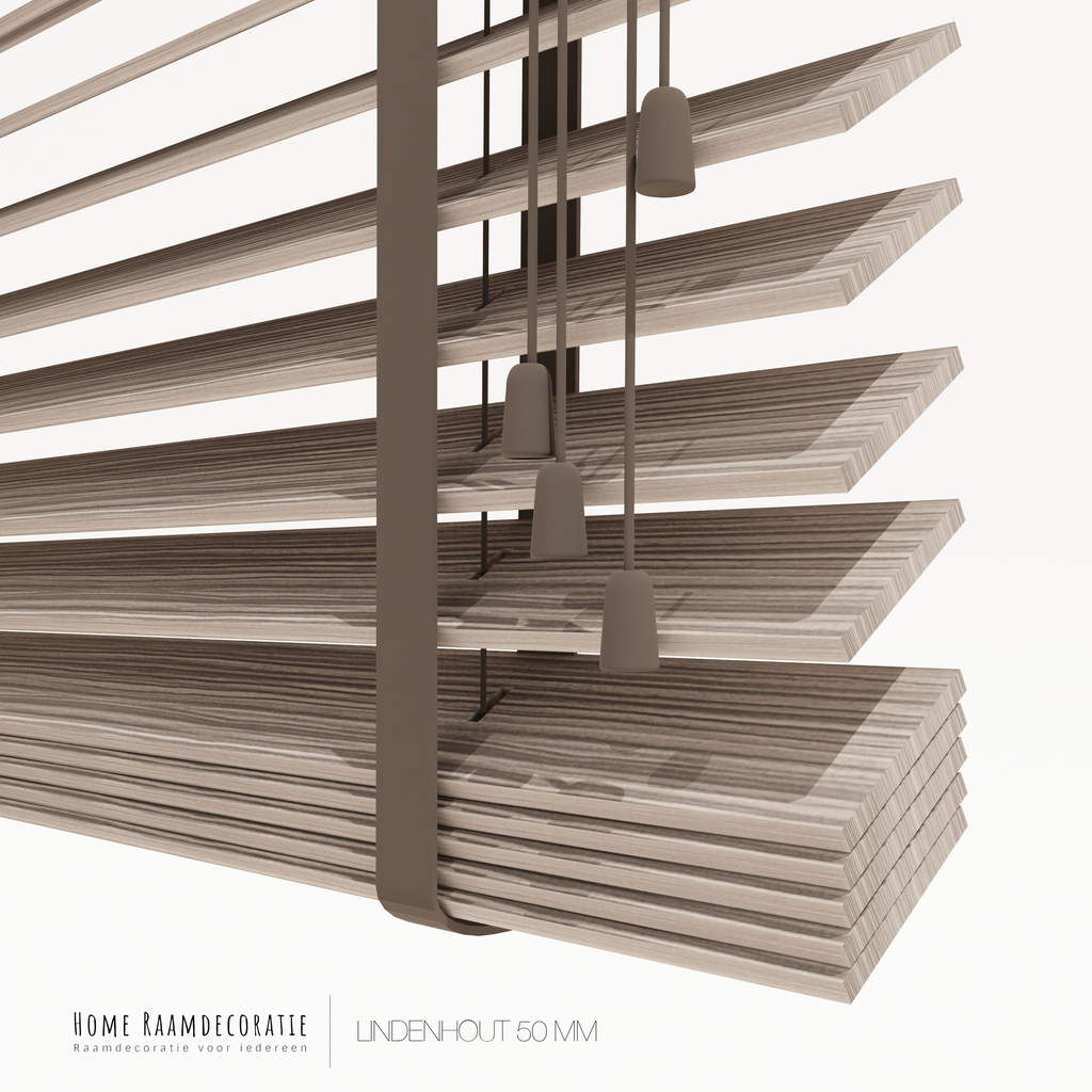 Houten Jaloezieën Taupe op maat 35mm HOME Raamdecoratie